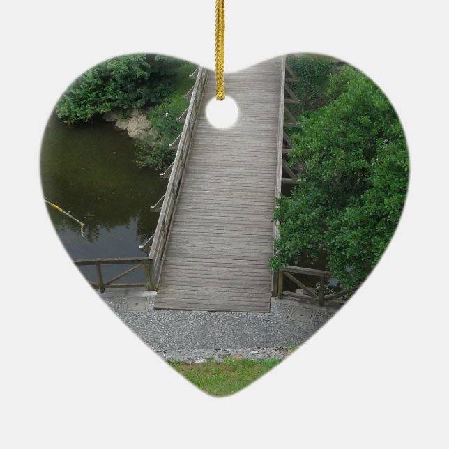 Ornamento De Cerâmica Parque de Fotografia Natural Árvores Verdes (Verso)