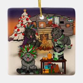 Ornamento De Cerâmica Parque de Reboques para Cachorrinhos