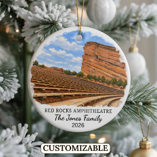 Ornamento De Cerâmica Parque e Anfiteatro Red Rocks Personalizado