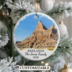 Ornamento De Cerâmica Parque Nacional Badlands personalizado, Dakota do 
