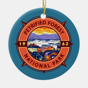 Ornamento De Cerâmica Parque Nacional da Floresta Petrificada Compass