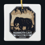 Ornamento De Cerâmica Parque Nacional das Cavernas de Mammoth Wooly Mamm<br><div class="desc">Vetor de Caverna de Mamute trabalho de arte design. O parque fica no centro-oeste do Kentucky,  englobando porções da Caverna Mammoth,  o sistema de cavernas mais longo conhecido do mundo.</div>
