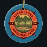 Ornamento De Cerâmica Parque Nacional de Everglades — Pôr do Sol<br><div class="desc">Everglades vetor trabalho de arte design. O parque é constituído por manguezais costeiros,  pântanos e pinheiros que abrigam centenas de espécies animais.</div>