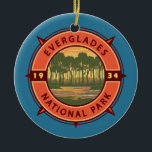 Ornamento De Cerâmica Parque Nacional de Everglades — Pôr do Sol<br><div class="desc">Everglades vetor trabalho de arte design. O parque é constituído por manguezais costeiros,  pântanos e pinheiros que abrigam centenas de espécies animais.</div>
