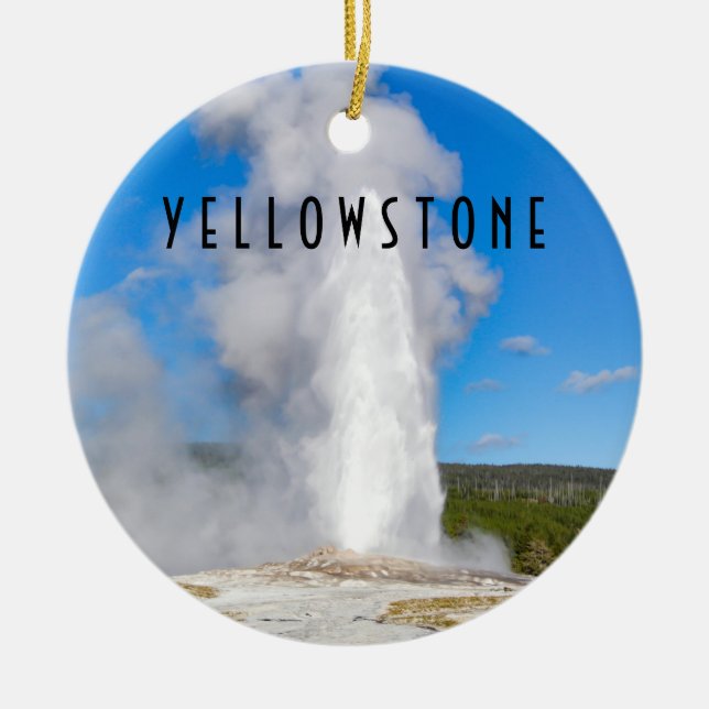 Ornamento De Cerâmica Parque Nacional de Yellowstone, velho e fiel (Frente)