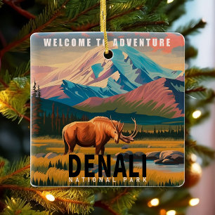 Ornamento De Cerâmica Parque Nacional Denali Alaska - Paisagem de Montan