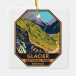Ornamento De Cerâmica Parque Nacional do Glacier indo para a estrada do<br><div class="desc">Vetor do Glacier Park trabalho de arte design. O parque é uma zona de natureza selvagem nas Montanhas Rochosas de Montana,  com picos e vales esculpidos de geleiras a correr até à fronteira com o Canadá.</div>