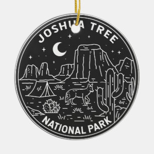 Ornamento De Cerâmica Parque Nacional do Joshua Tree Vintage Monoline