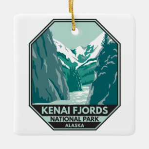 Ornamento De Cerâmica Parque Nacional do Kenai Fjords Alaska Vintage