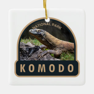 Ornamento De Cerâmica Parque Nacional do Komodo, Indonésia Vintage