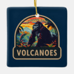 Ornamento De Cerâmica Parque Nacional dos Vulcões Gorila Viagem<br><div class="desc">Trabalho de arte de vetor vulcânico. O Parque Nacional dos Vulcões é um centro de paragem para todos os Rwanda gorilla safaris que abrigam o maior número de gorilas de montanha na zona de Conservação de Virunga.</div>