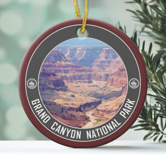 Ornamento De Cerâmica Parque Nacional Grand Canyon Souvenir (Personalized Christmas Photo Ornament)
