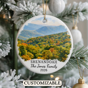 Ornamento De Cerâmica Parque Nacional Shenandoah Personalizado, Virgínia