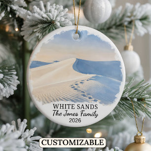 Ornamento De Cerâmica Parque Nacional White Sands personalizado, Novo Mé