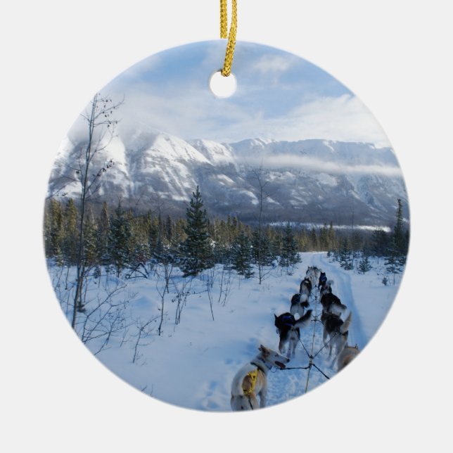 Ornamento De Cerâmica ParrotSleds - paisagem (Frente)