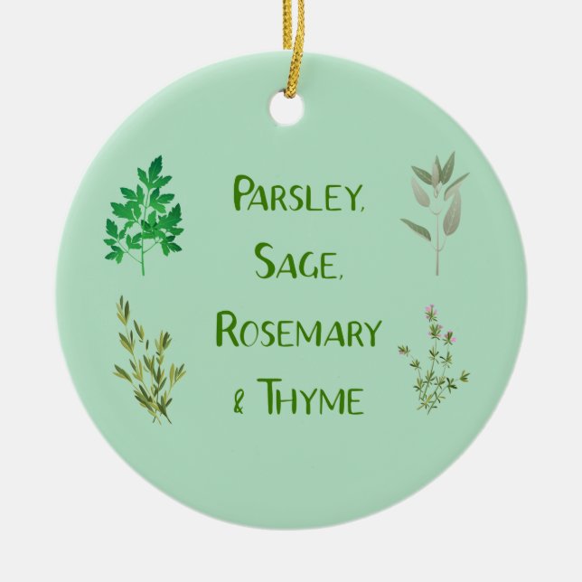 Ornamento De Cerâmica Parsley Sage Rosemary Thyme Herbal Ornament (Frente)