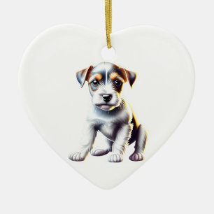 Ornamento De Cerâmica Parson Personalizado Russell Terrier Puppy
