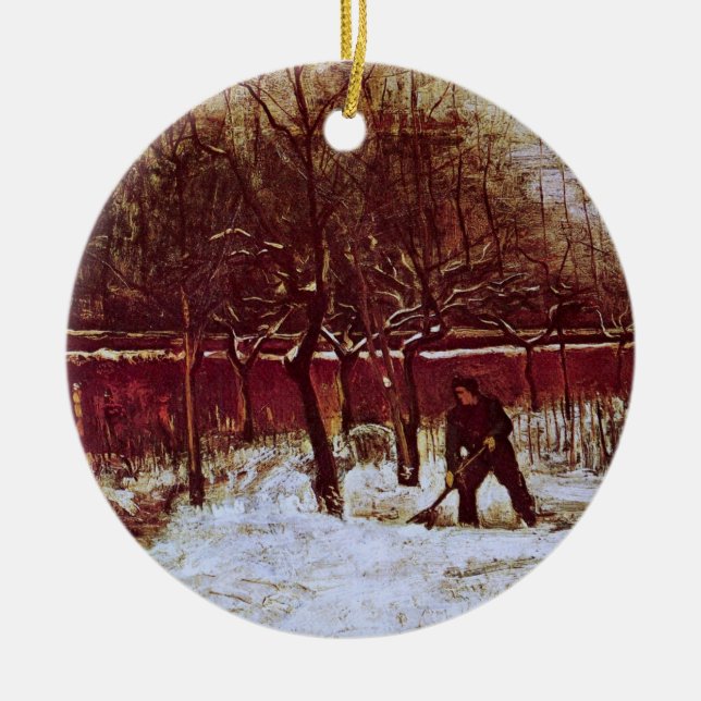 Ornamento De Cerâmica Parsonage Garden em Nuenen por Vincent van Gogh (Frente)