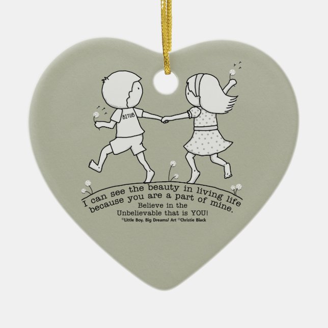 Ornamento De Cerâmica Parte da minha vida (Frente)