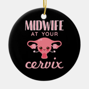Ornamento De Cerâmica Parteira No Seu Cervix Midwifery