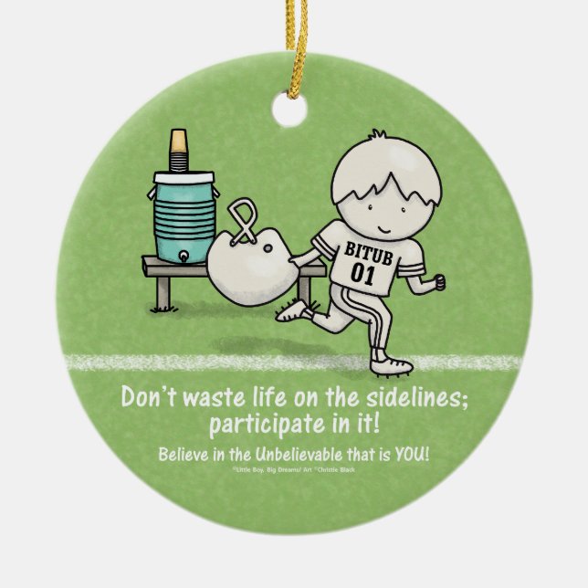 Ornamento De Cerâmica Participe da Vida (Frente)