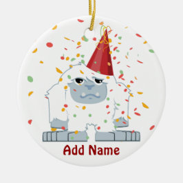 Ornamento De Cerâmica Partido Confetti Yeti