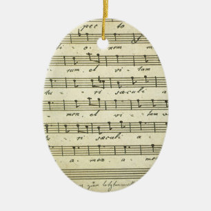 Ornamento De Cerâmica Partitura Antiga, Partitura Musical Antiga 1810