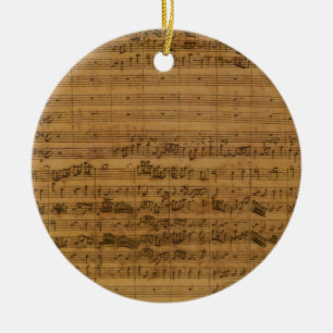 Ornamento De Cerâmica Partitura do vintage por Johann Sebastian Bach