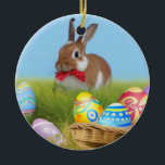 Ornamento De Cerâmica Páscoa bonita Bunnypara um humor positivo<br><div class="desc">Bonito coelho da Páscoa para um bom humor. Bom. O artigo é adequado para uso diário e como presente para o feriado.</div>