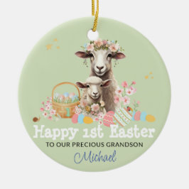Ornamento De Cerâmica Páscoa Personalizada, GREEN Lamb