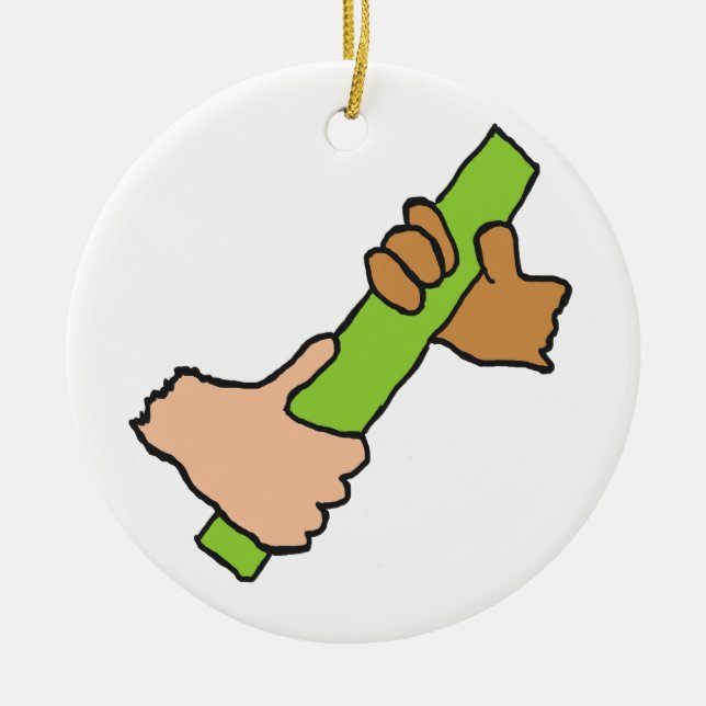 Ornamento De Cerâmica Passando O Baton (Frente)