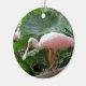 Ornamento De Cerâmica Pássaro cor-de-rosa do Spoonbill róseo (Lateral)