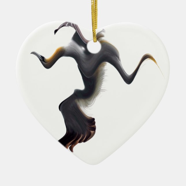 Ornamento De Cerâmica Pássaro do Mar de Abstrato (Frente)