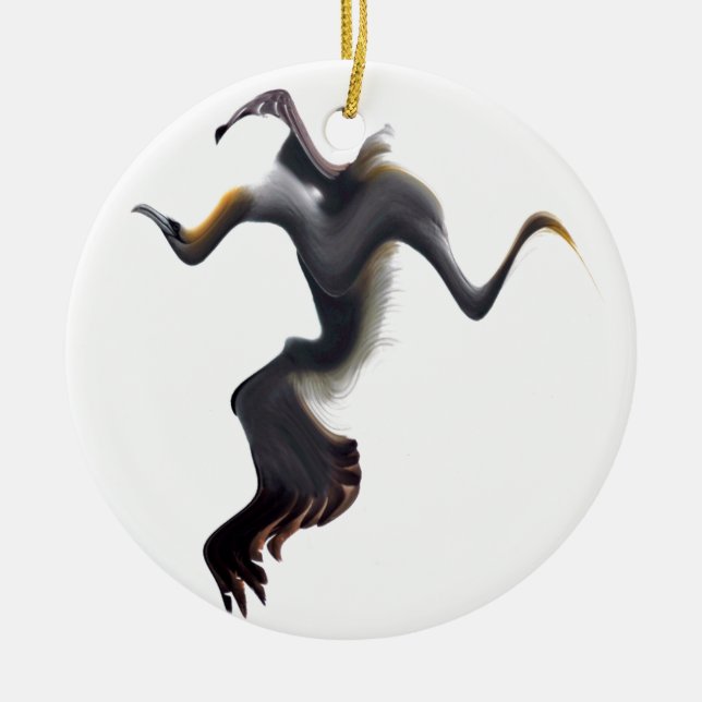 Ornamento De Cerâmica Pássaro do Mar de Abstrato (Frente)