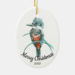 Ornamento De Cerâmica Pássaro do Realizador da Aquarela de Natal Persona