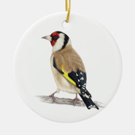 Ornamento De Cerâmica Pássaro Goldfinch