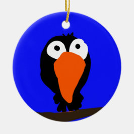 Ornamento De Cerâmica pássaro preto desenhando uraco