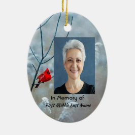 Ornamento De Cerâmica Pássaro Vermelho Cardinal do Memorial Keepsaame