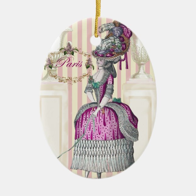 Ornamento De Cerâmica Passo da manhã no Champs-Élysées (Frente)