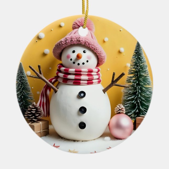 Ornamento De Cerâmica Pastel Christmas - Ceramic Ornament  (Frente)