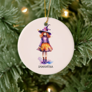 Ornamento De Cerâmica Pastel Cute Witch Girl - Halloween Aestética (2)