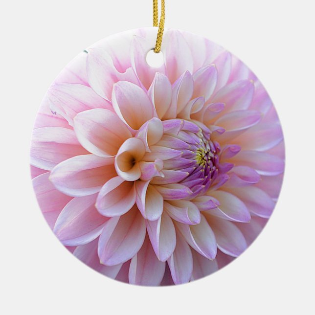 Ornamento De Cerâmica Pastel Hued Dahlia (Frente)
