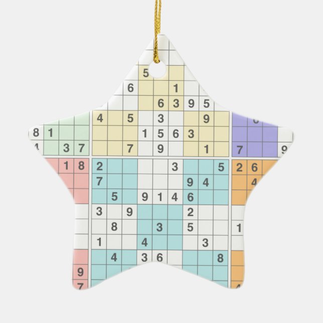 Ornamento De Cerâmica pastel sudoku (Frente)