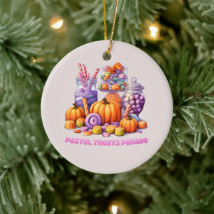 Ornamento De Cerâmica Pastel Treats Parade - Doces e Abóbora
