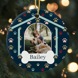 Ornamento De Cerâmica Pata de Cachorro Imprimir Padrão Personalizado Nom