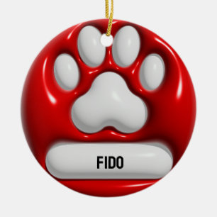 Ornamento De Cerâmica Pata de Cães