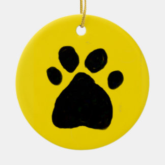 Ornamento De Cerâmica Pata de Cães Feliz