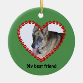 Ornamento De Cerâmica Pata de foto-cão com nome personalizado imprime 2