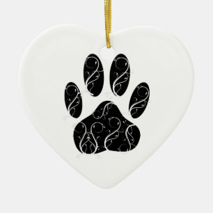 Ornamento De Cerâmica Pata Preta De Cachorro Impressa Com Farinhas Branc