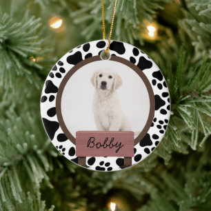 Ornamento De Cerâmica patas fofas natal feriado Foto de Cachorro Persona